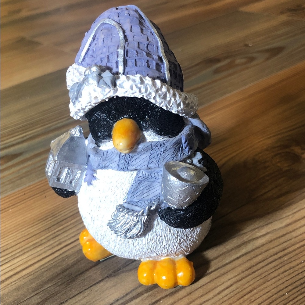 Vintage K’s Collection Cute Penguin Figurine with Purple Hat